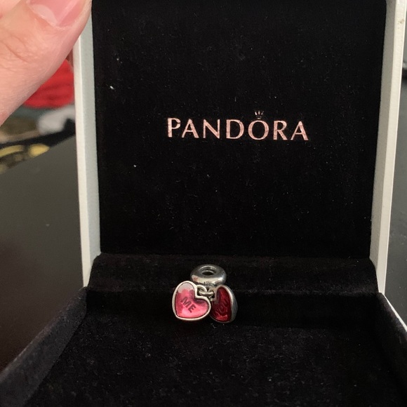 PANDORA You & Me Dangle Heart Charm - Picture 3 of 7